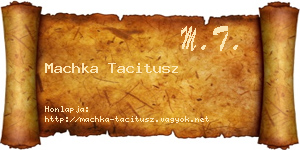 Machka Tacitusz névjegykártya
